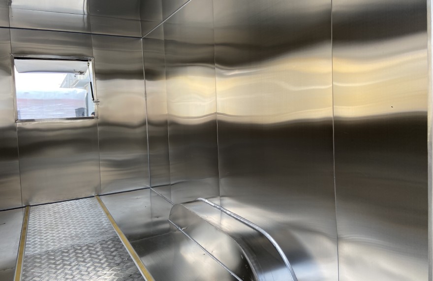 custom fast food trailer with stainless steel walls